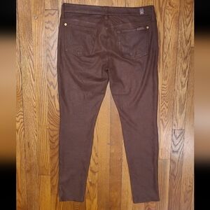 7 For All Mankind Women's Skinny Pants in Chocolate Brown 30